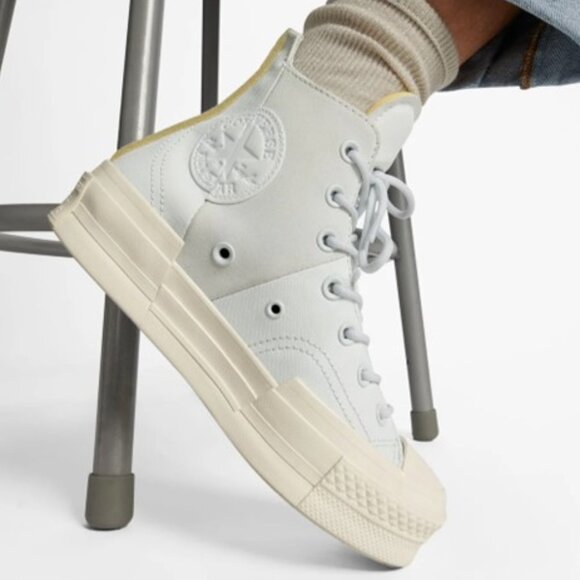Converse Chuck 70 Plus All Star Mixed Material Platform Sneakers High Top Size 9 - Picture 1 of 8